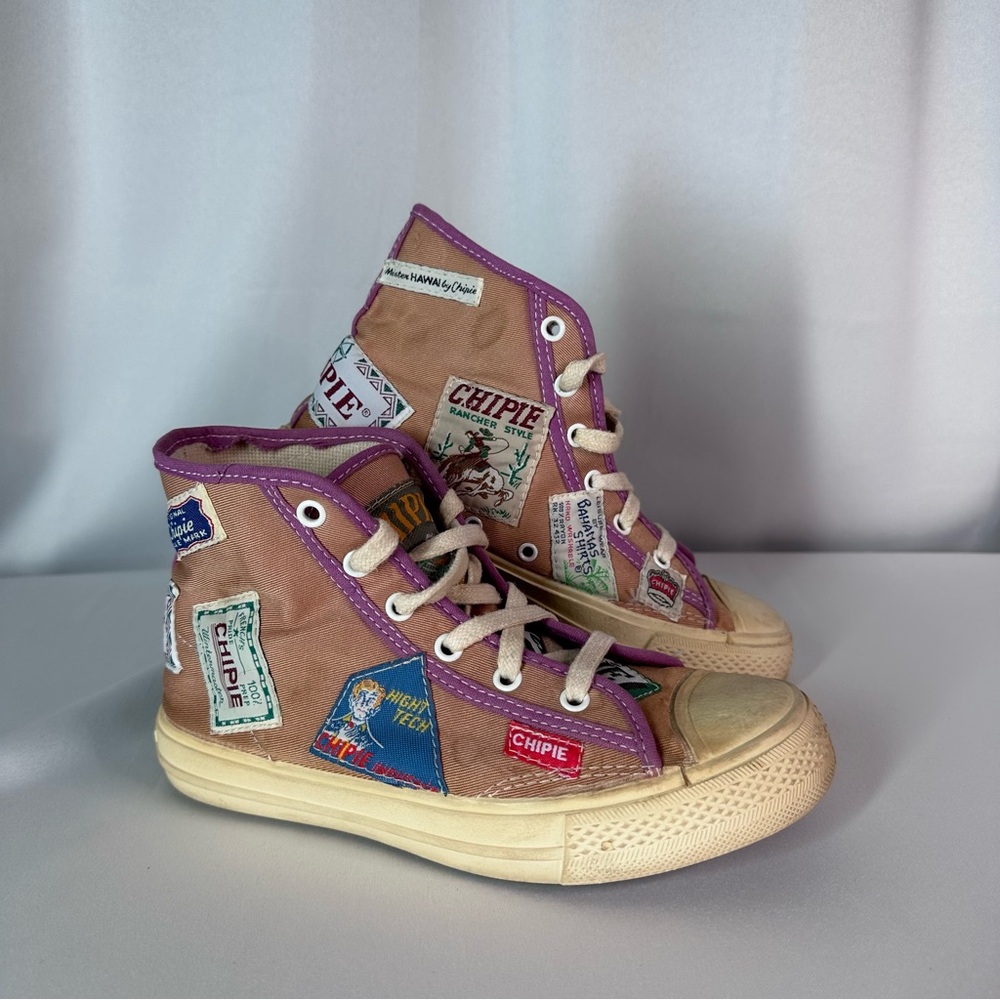 Kawasaki Vintage Chipie Sneakers Trainers Sz 35/4-5 Patch High Top Authentic 90s